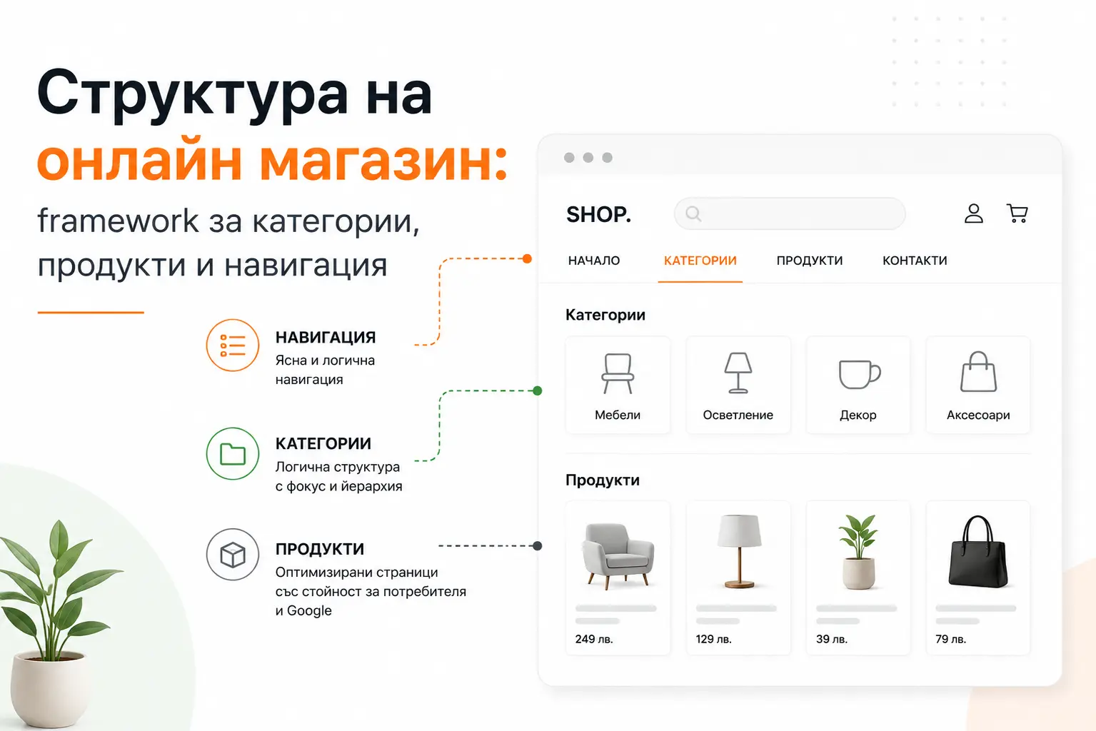 Структура на онлайн магазин: framework за категории, продукти и навигация - Project Yordanov Blog