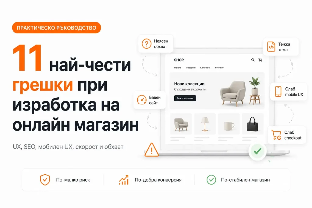 11 най-чести грешки при изработка на онлайн магазин