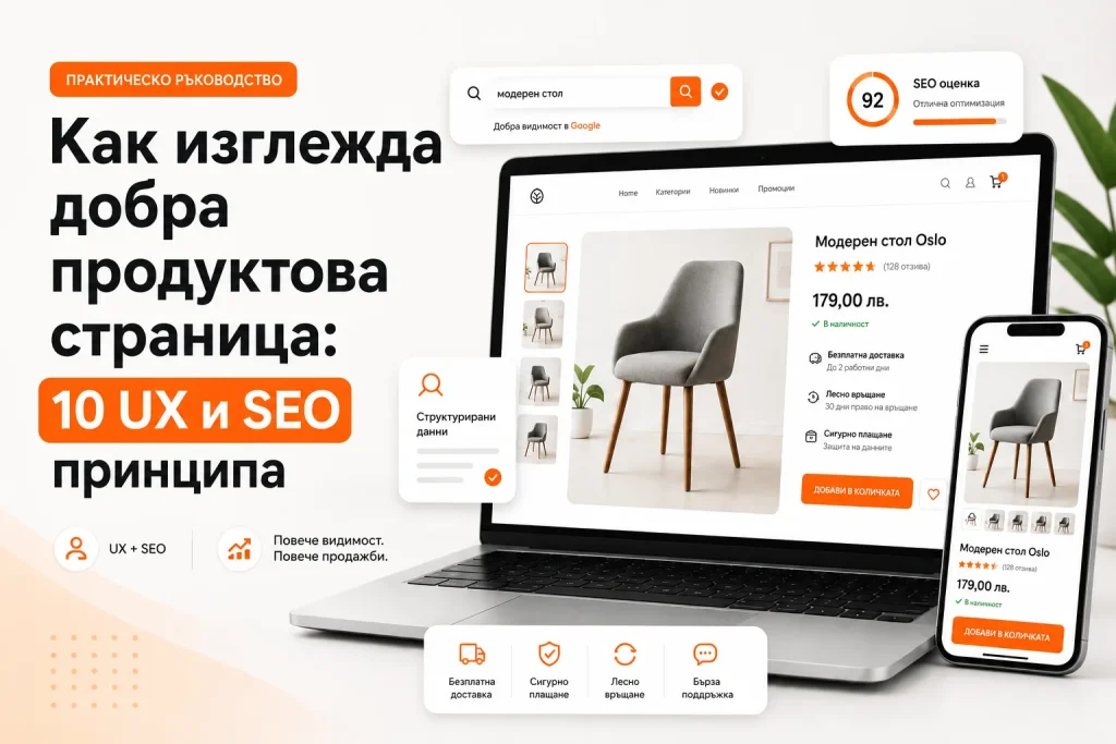 Как изглежда добра продуктова страница: 10 UX и SEO принципа - от услугата за изработка на онлайн магазин на Project Yordanov