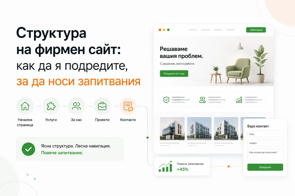 Структура на фирмен сайт: как да я подредите, за да носи запитвания