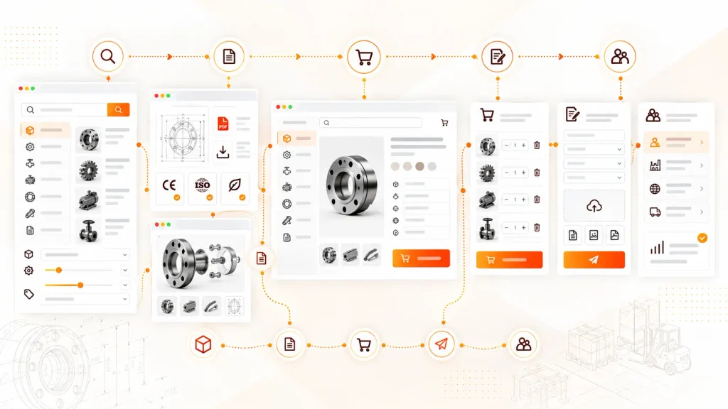 B2B продуктов каталог и кошница за запитване